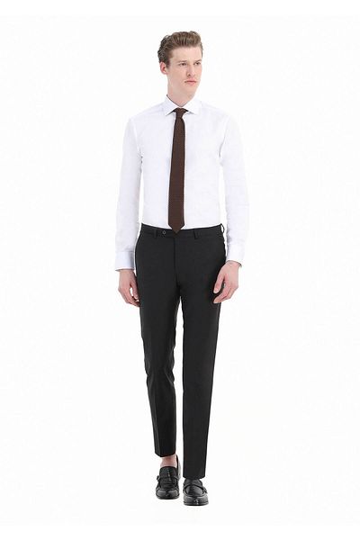 Ramsey Schlichtes Slim Fit-Hemd aus gewebtem, klassischem 100 % Baumwollstoff