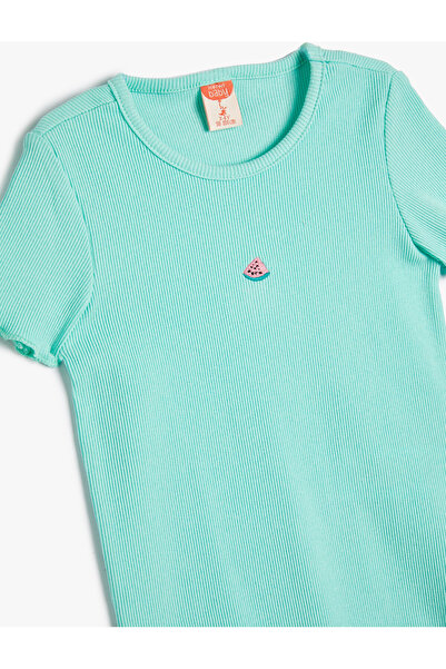 Koton Koszulka z wykończeniem z dzianiny ribana, bawełniana, z detalami