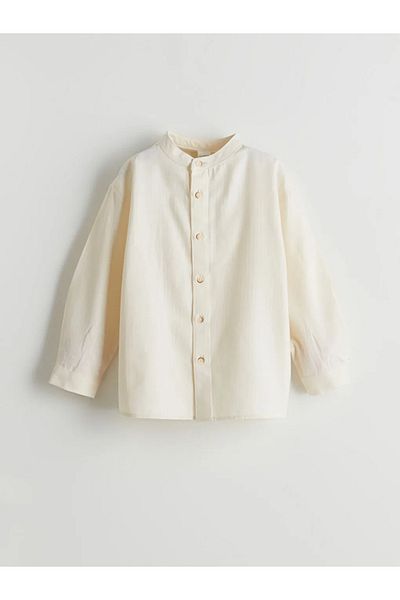 LC Waikiki Lcw Kids Ecru Prevailing Collar Basic Boy's Shirt