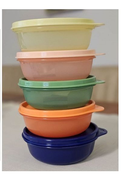 Tupperware Set of 5 Candy 300ml Refrigerator - Storage and Serving Container, 5 Colors New