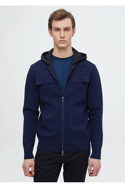 Ramsey Einfarbige Strickjacke mit Rollkragen