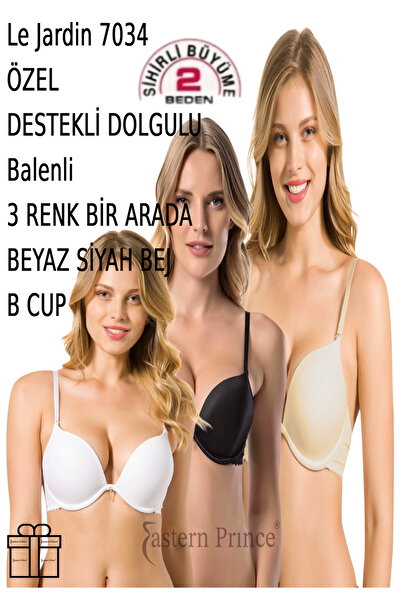 Le Jardin Sütyen Özel Push-up Destekli Dolgulu Telli B Kap 3 Renk Bir Arada