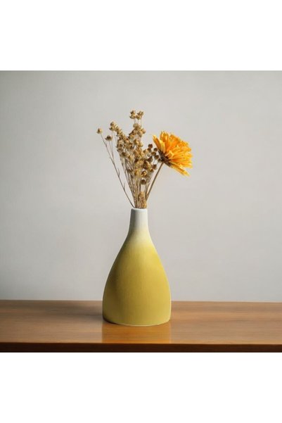 Binbirdemet Vază nordică din ceramică, galbenă, conică