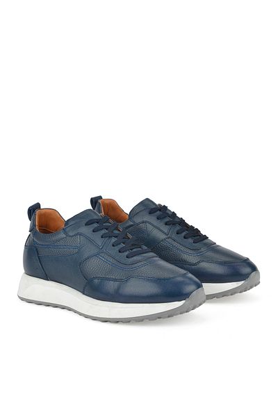 Ziya Ανδρικό Navy Blue Γνήσιο Δερμάτινο Sneaker - 1511026Z280
