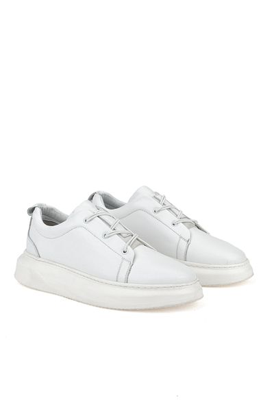 Ziya White Men's Genuine Leather Sneakers - 151987 Z133