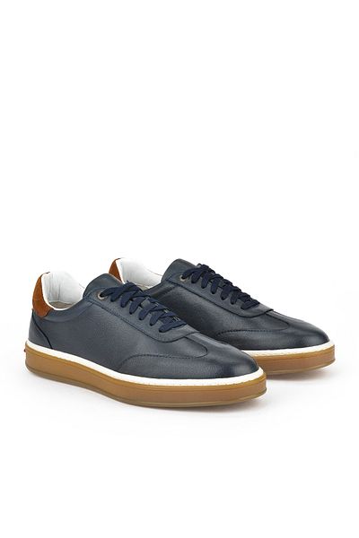 Ziya Ανδρικό Navy Blue από γνήσιο δέρμα αθλητικό παπούτσια - 151983Z1403