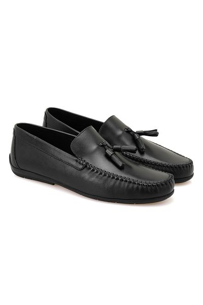 Desa Мъжки кожени мокасини Cralar, черни