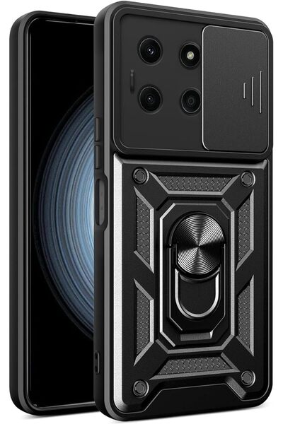 Rivor İnfinix Note 30 VİP Uyumlu Kılıf Kamera Sürgülü Standlı Yüzüklü Darbe E...