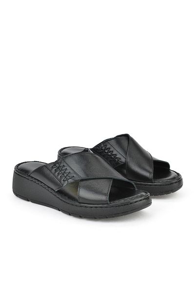 Ziya Papuci negri din piele naturală pentru femei - 1511048 Z15