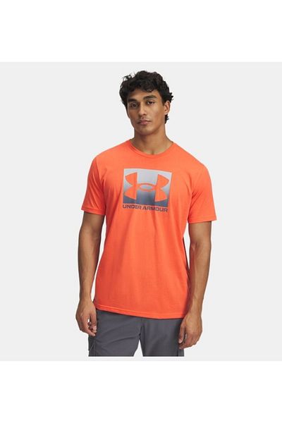 Under Armour Ανδρικό βαμβακερό μπλουζάκι με κανονική εφαρμογή με στρογγυλή λαιμόκοψη πορτοκαλί 1386793 -847