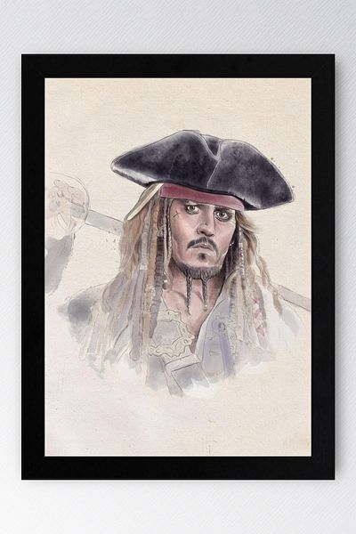 Saturn Pictură înrămată Pirații din Caraibe - Poster de film Jack Sparrow