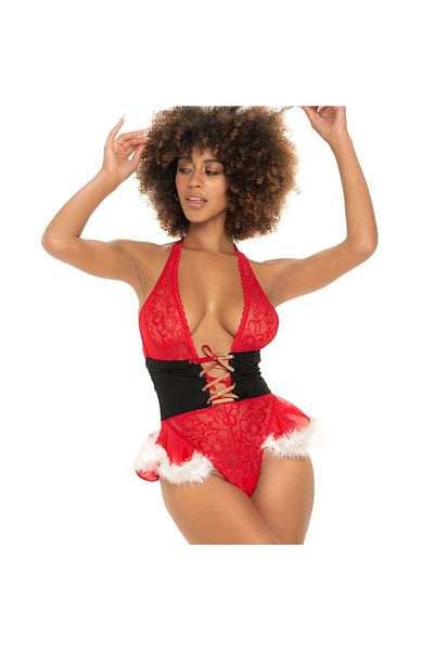 GIONA Special New Year's Fancy Costume with Red Lace Waist Detail