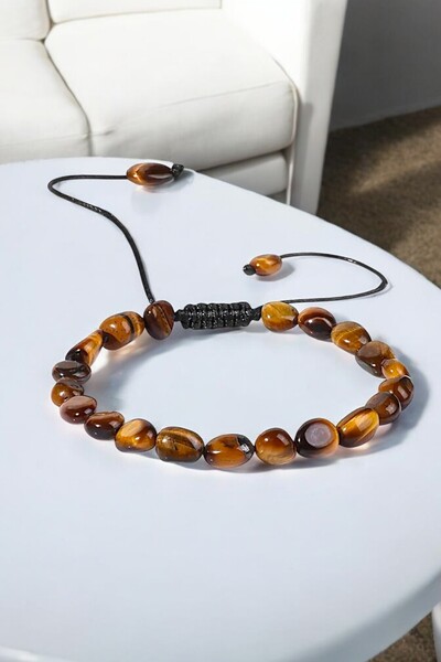 NBS Beautiful Naturel Stones Kaplan Gözü Doğal Taş Bileklik ( Şans ve Uğur ta...