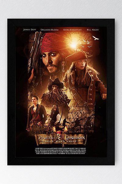 Saturn Pictură înrămată Pirații din Caraibe - Pictură poster de film Cufărul Omului Mărturisit