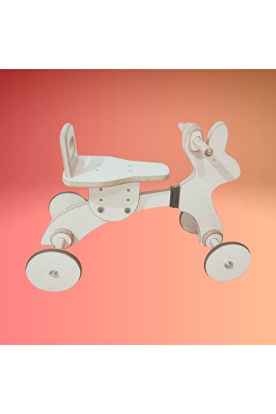 MukoToys Montessori Çocuk Denge Bisikleti 2-6 Yaş | MDF Tavşan Başlıklı Tasarım