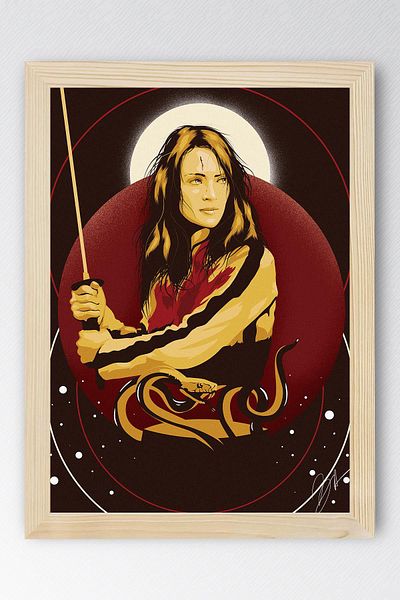 Saturn Kill Bill Framed Painting - Movie Poster Painting