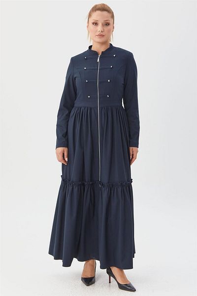 Kayra Σκούρο Navy Blue Ruffle Φούστα με πολλές στρώσεις