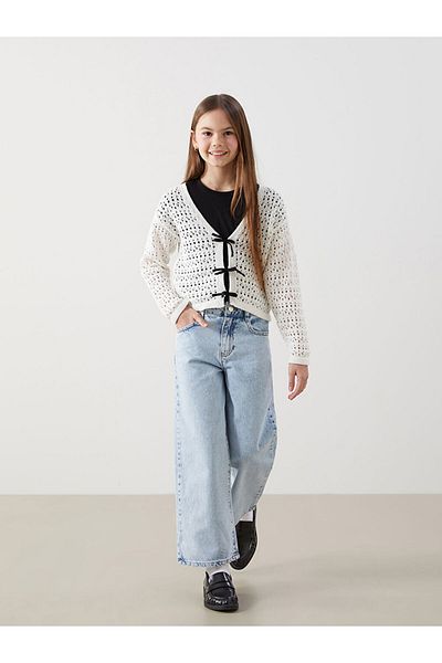 LC Waikiki New Season Adjustable Waist Elastic Girl's Jean Trousers - S50467Z4