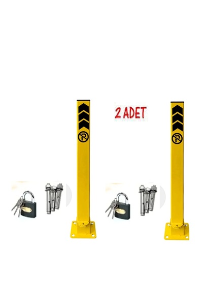 emtrafik Otopark Bariyeri Kişisel Kilitli Yatar Araç Bariyer Direği 60 Cm 2 adet