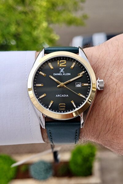 Daniel Klein Kasası Gri Kordonu ve Kadranı Yeşil Renk 2 Yıl Garantili Takviml...