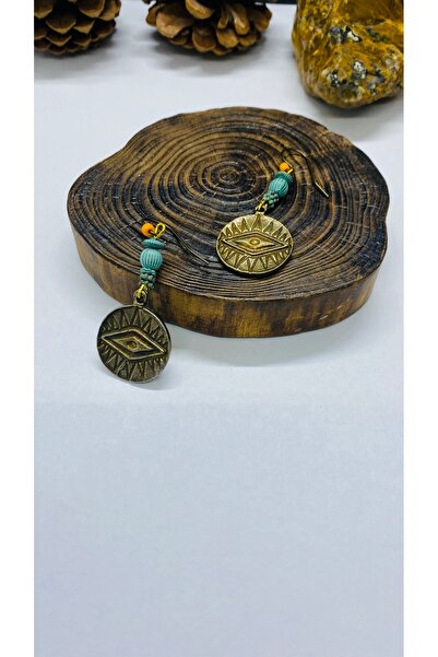 Porsuk Alternatif أقراط نحاسية عرقية مصنوعة يدويًا