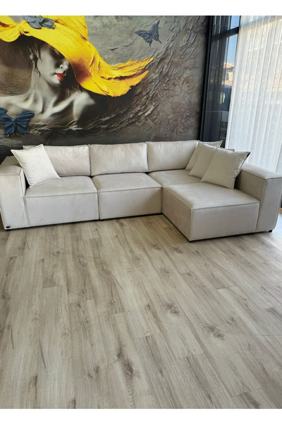 Erduran Mobilya Angelo 4 Modül Köşe Koltuk Takımı (4 Modül) Babyface Kumaş Be...