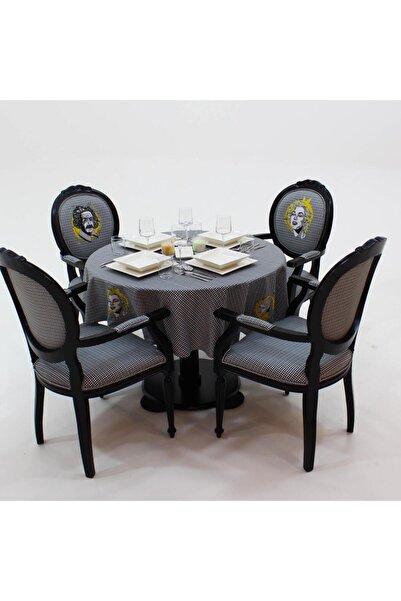 Adawall Famous Faces Round Tablecloth (Fine Linen International Wash and Fade Certificate)