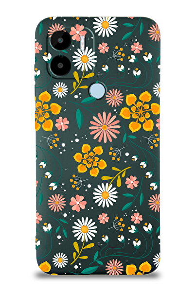 PrintiFy Xiaomi Redmi A1 / A2 Plus ile Uyumlu Çiçek Tasarımlı Yeşil Lansman Kılıf