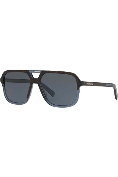 Dolce&Gabbana Men's Organic Navy Blue-Smoked Glass Tr90 Bone Closed Sunglasses - Rectangular Dg4354 3209