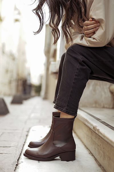 Marjin Befor Brown Women's Daily Zippered Boots
