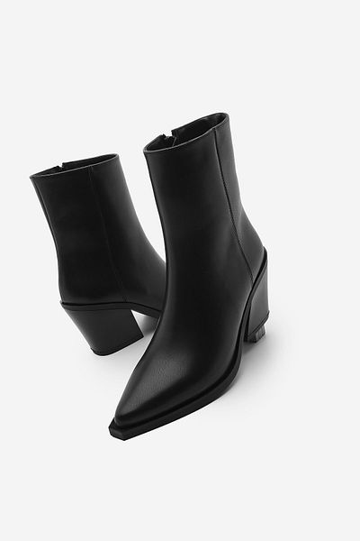 Marjin Γυναικείες μπότες Western με μυτερές μύτες Forne Black