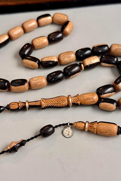 dergah tesbih Üst Düzey Çekim Şükrü Baba Premium Serisi Black Wood Damalı Tesbih