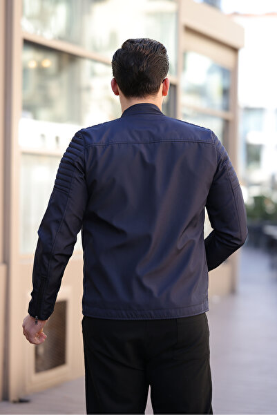 Mero Life Чоловіче темно-синє водо- та вітронепроникне сезонне пальто на підкладці з тонкою підкладкою