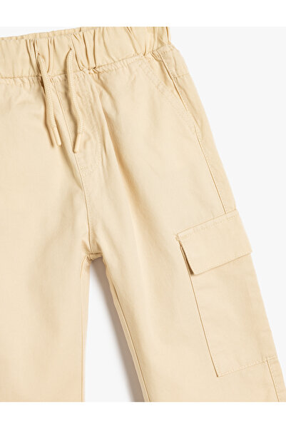Koton Jogger Pants with Cargo Pockets, Tie-Waist, Cotton
