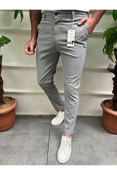 hello7 Men's black W Pattern pants