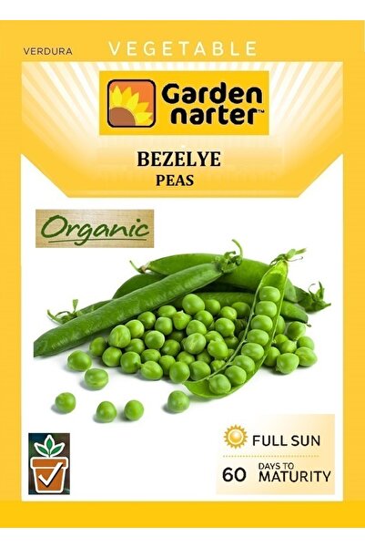 GARDEN NARTER Köy Bezelye Tohumu Doğal Organik Sofralık Bezelye Tohumu Pakett...