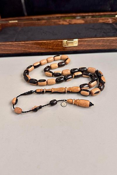 dergah tesbih High End Shooting Thanksgiving Father Premium Series Black Wood Checkered Prayer Beads