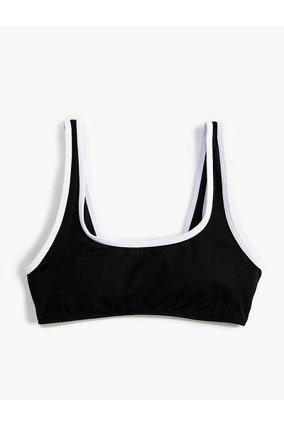 Koton Sport-Bikinioberteil mit Paspelierung und U-Ausschnitt