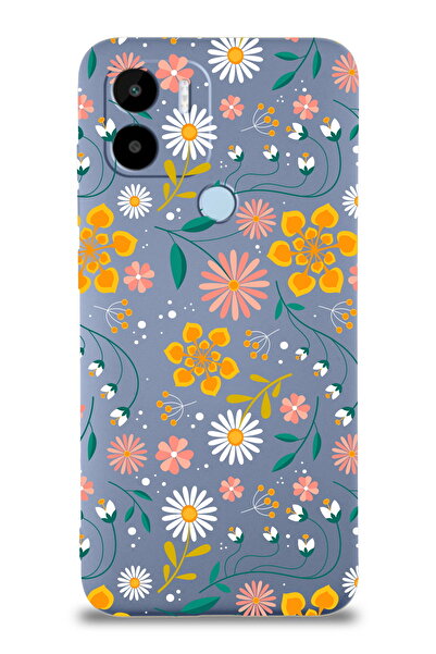 PrintiFy Xiaomi Redmi A1 / A2 Plus ile Uyumlu Çiçek Tasarımlı Petrol Lansman Kılıf
