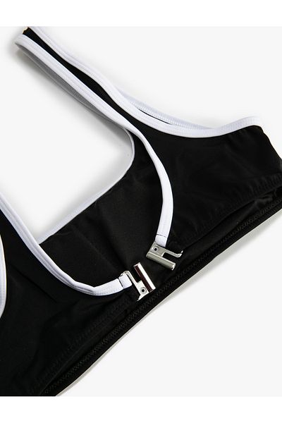 Koton Sport-Bikinioberteil mit Paspelierung und U-Ausschnitt