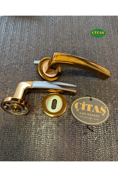 ÇİTAŞ BEYZADE MODEL ALTIN SARI-ALBİFRİN SATEN LÜX KAPI KOLU (ÖN-ARKA TAKIM)