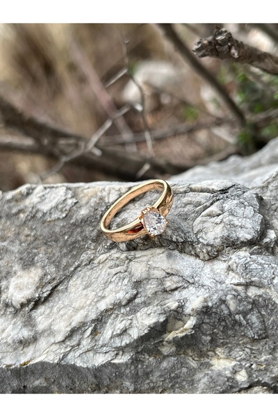 Vamos Jewelry Tek Taş Model Xuping Kararmaz Anti-alerjik Alyans Model Yüzük