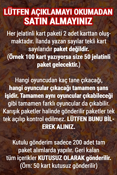 AKSAN Futbolcu Kartları Süper Final 200 Adet 400 Kart 2023 Futbol Oyun Kartları Yeni Sezon