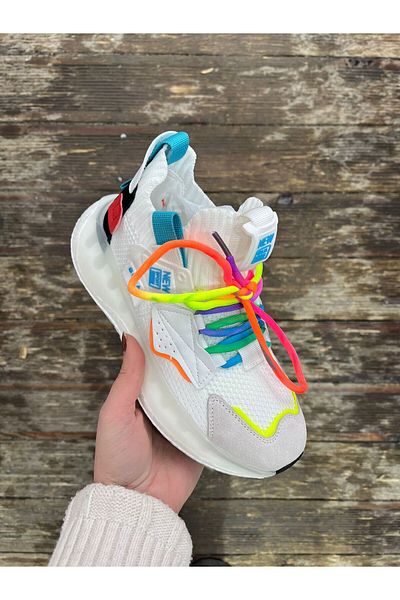 Guja 25Y433 Λευκά πλεκτά Unisex Design - Αθλητικά παπούτσια με χοντρή αέρινη σόλα και ορθοπεδικά άνετα για περπάτημα