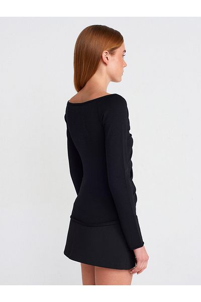 Dilvin 81056 Black Belted Short Skirt