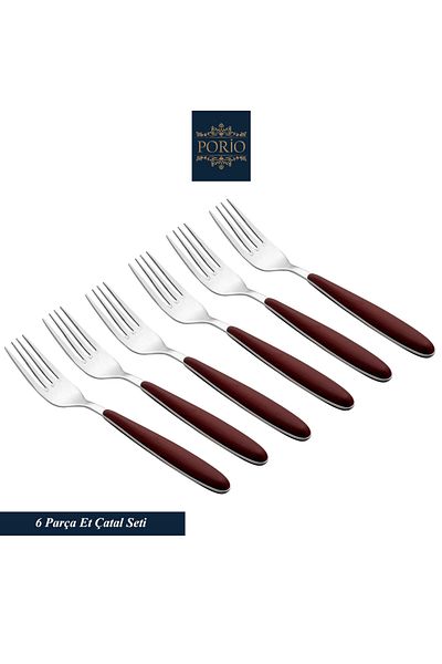 Porio Stainless Steel 12 Piece Meat Fork Knife Set Pr60-1013
