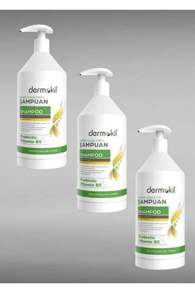 Dermokil Prebiotic & Vitamin B5 Shampoo Against Dandruff 1000 ml X3 Pieces