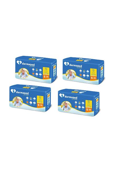 Dermaped Adult Patient Diapers with Waistband Size S 120 Pieces (Super Absorbent) (4X30)