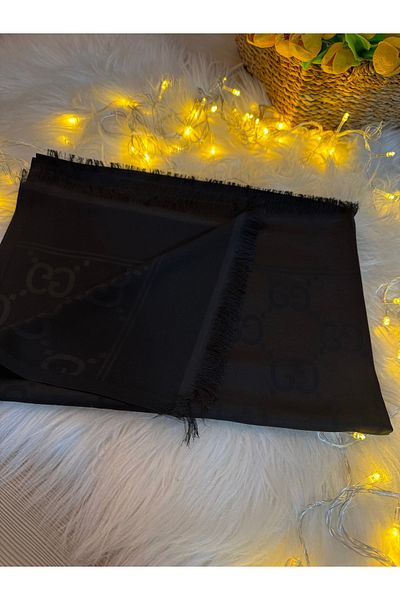 Pera G Patterned Silk Cashmere Double Sided Shawl