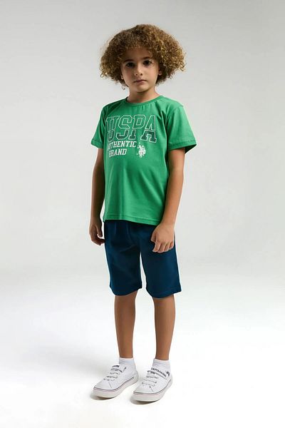 U.S. Polo Assn. SET DE PANTALONI SCURT BĂIEȚI, 100% BUMBAC, CU MÂNECĂ SCURTĂ, LICENȚIAT POLO SUA